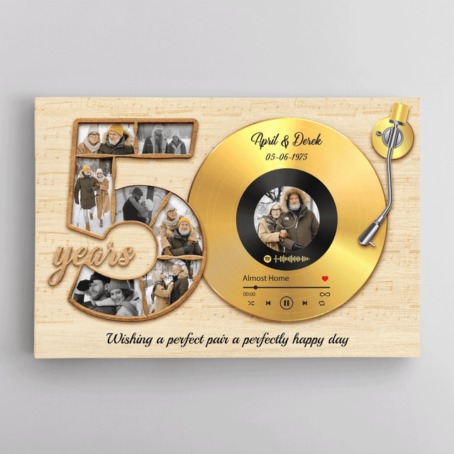 Vinyl Record Photo Canvas - Custom Song & Photo