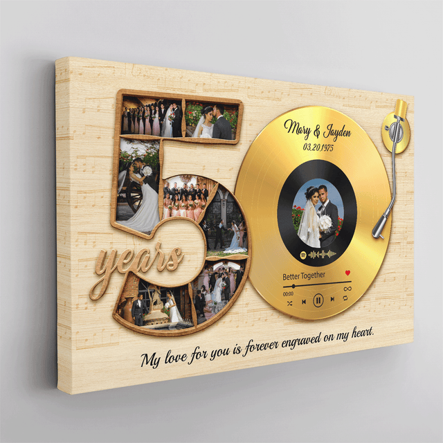 Vinyl Record Photo Canvas - Custom Song & Photo