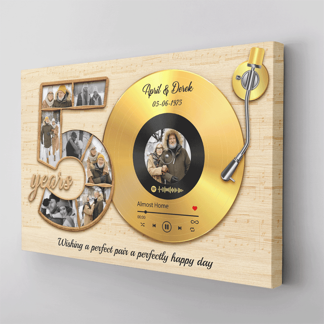 Vinyl Record Photo Canvas - Custom Song & Photo