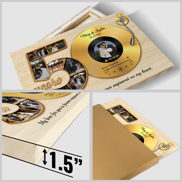 Vinyl Record Photo Canvas - Custom Song & Photo