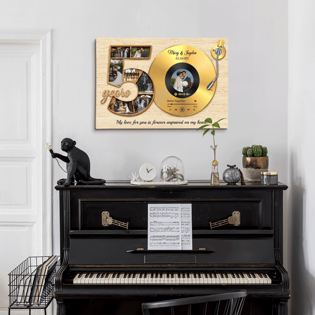 Vinyl Record Photo Canvas - Custom Song & Photo