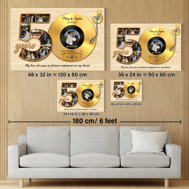 Vinyl Record Photo Canvas - Custom Song & Photo