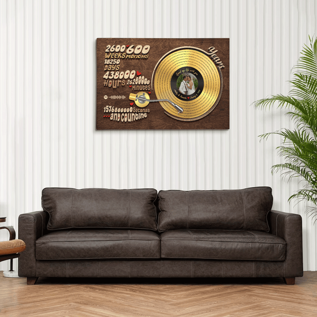 50th Anniversary Golden Vinyl Lyrics Canvas