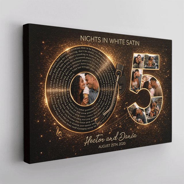 Personalized 5th Anniversary Song Lyrics Canvas