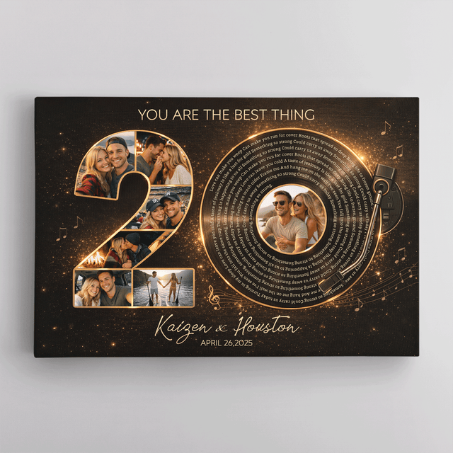 Personalized 20th Anniversary Song Lyrics Canvas