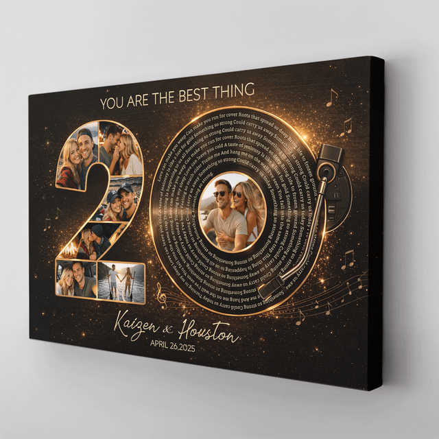 Personalized 20th Anniversary Song Lyrics Canvas