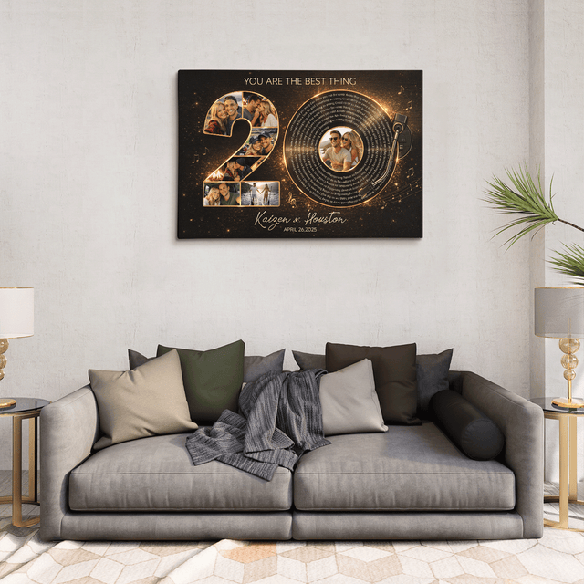 Personalized 20th Anniversary Song Lyrics Canvas