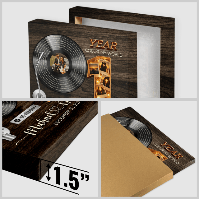 Personalized 1st Anniversary Song Lyrics Canvas with Spotify QR Code