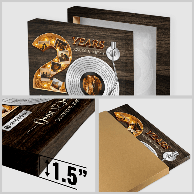 Personalized 20th Anniversary Song Lyrics Canvas with Spotify QR Code