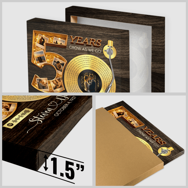 Personalized 50th Anniversary Song Lyrics Canvas with Spotify QR Code