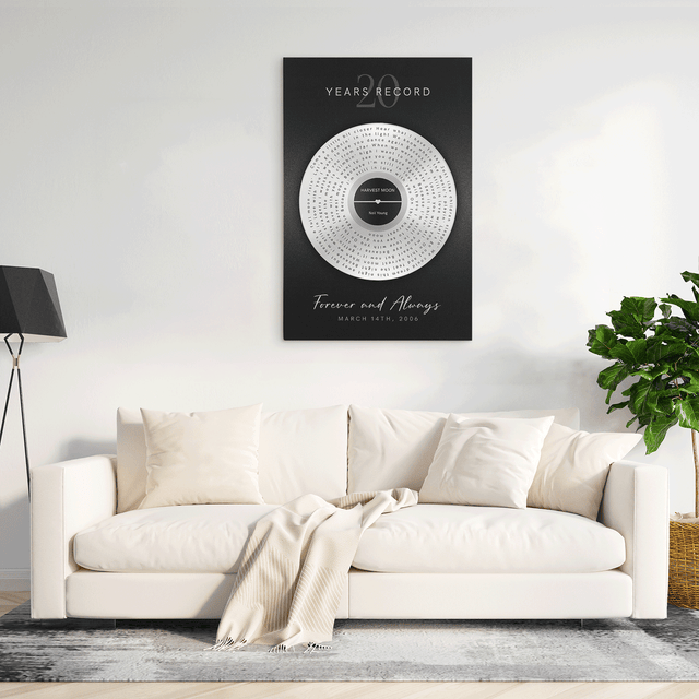 Custom Song Lyrics Vinyl Canvas, Personalized Couple Gift