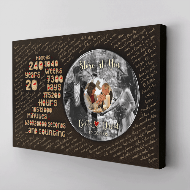 Personalized Years Together Canvas, Anniversary Gift for Couple