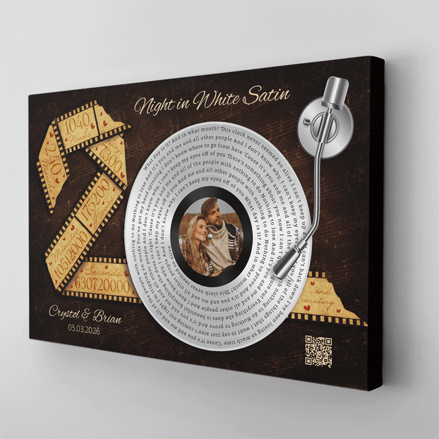 Custom Time & Song Canvas, Personalized Anniversary Gift