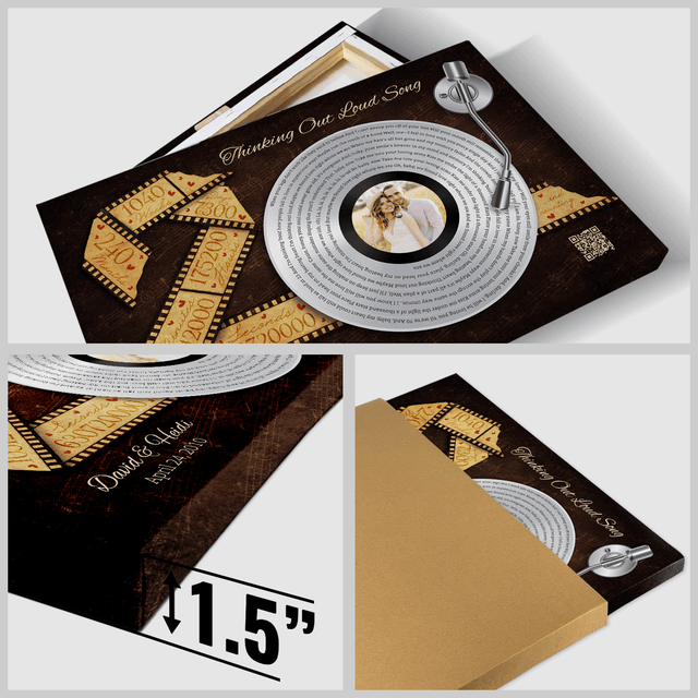 Custom Time & Song Canvas, Personalized Anniversary Gift