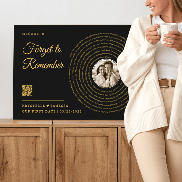 Custom Song QR Canvas, 1 Year Anniversary Gift for Couple