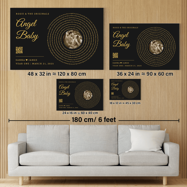 Custom Song QR Canvas, 1 Year Anniversary Gift for Couple