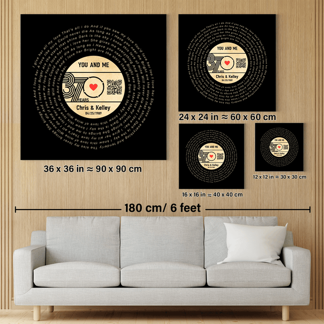 Personalized Song QR Code Canvas - Couples Music Gifts