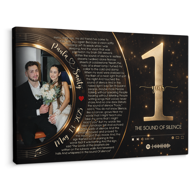 Personalized Photo Song Canvas – Custom Couple Gift, Anniversary Wall Art