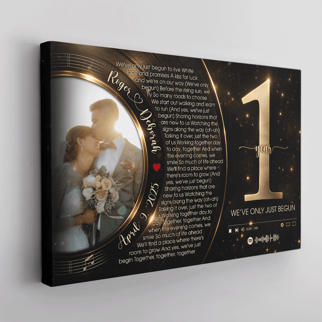 Personalized Photo Song Canvas – Custom Couple Gift, Anniversary Wall Art