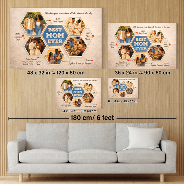 Personalized Best Mom Ever Canvas – Custom Photo Collage Mother’s Day Gift