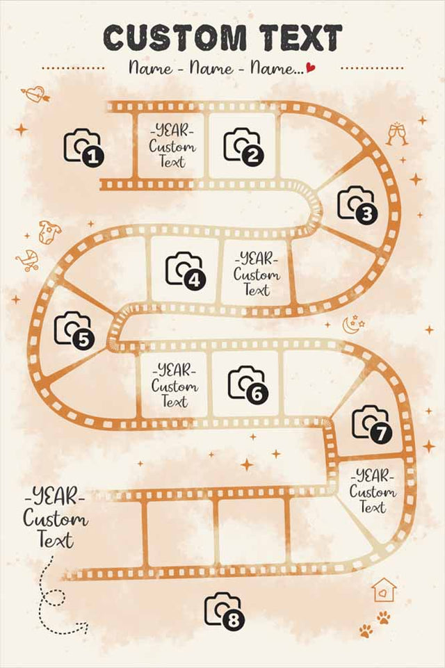 Personalized Family Film Strip Canvas – Custom Photo Timeline Wall Art