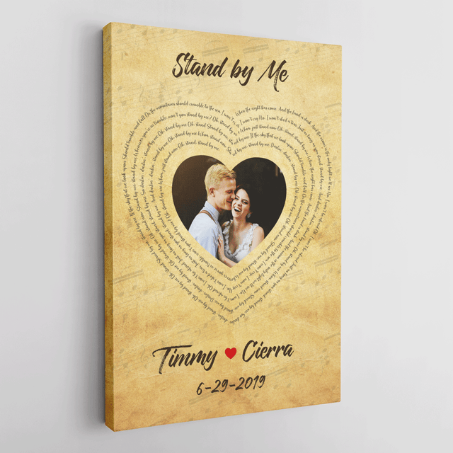 Custom Song Lyrics, Heart Art, Customizable Text And Upload Photo Canvas