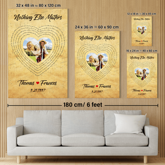 Custom Song Lyrics, Heart Art, Customizable Text And Upload Photo Canvas