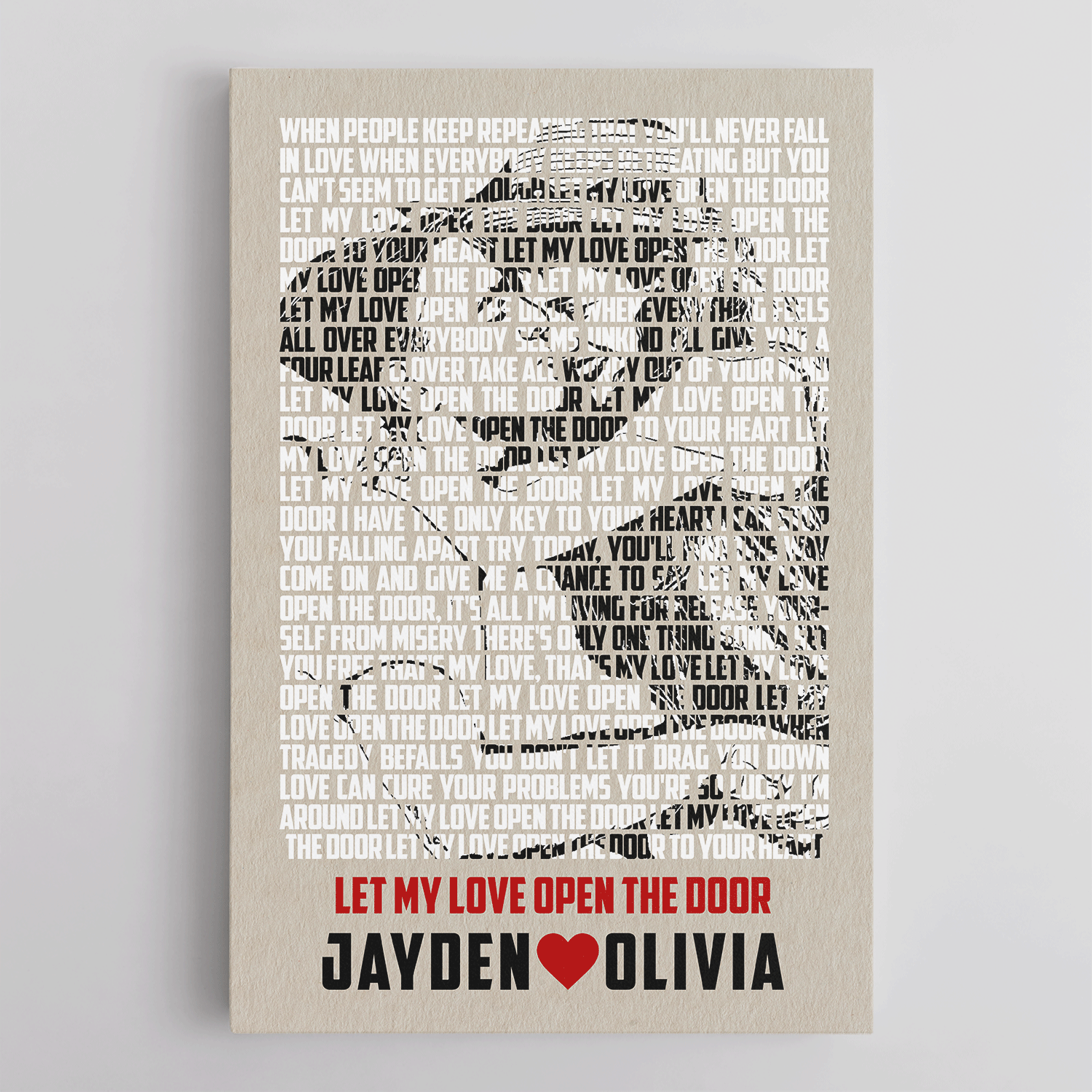 Custom Song Lyric And Photo, Customizable Name Canvas Wall Art