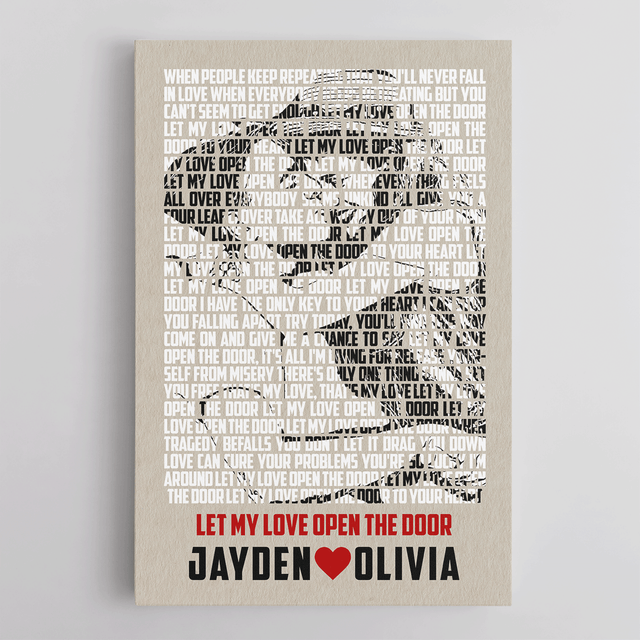 Custom Song Lyric And Photo, Customizable Name Canvas Wall Art