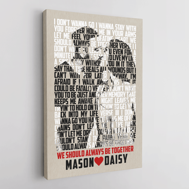 Custom Song Lyric And Photo, Customizable Name Canvas Wall Art