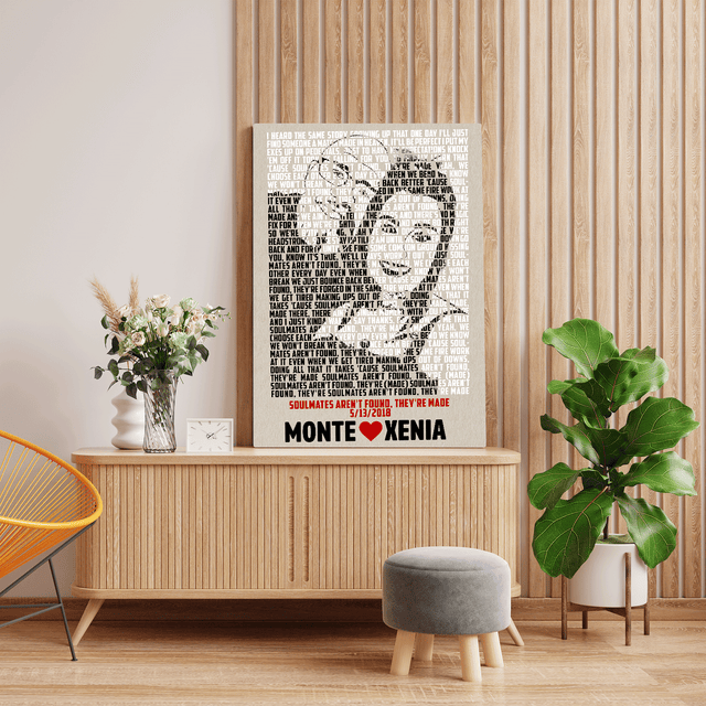 Custom Song Lyric And Photo, Customizable Name Canvas Wall Art