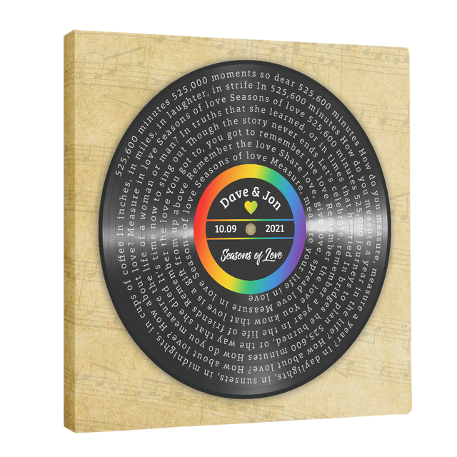 Custom Song Lyrics And Text, Vinyl Record Style, Canvas Wall Art