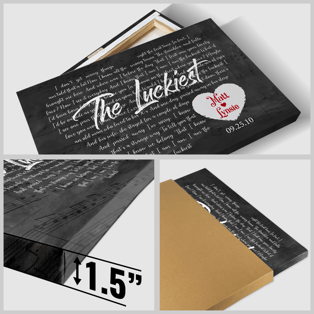 Custom Song Lyrics Heart Art, Custom Name And Song Name, Canvas Wall Art