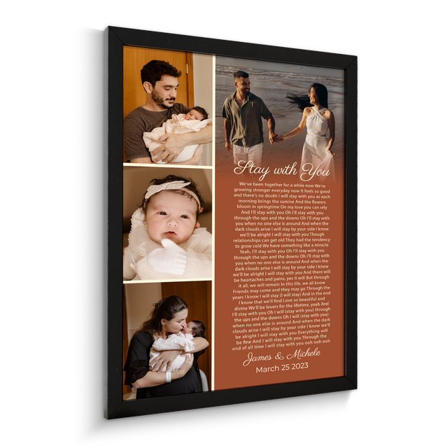 Customized Song Lyrics And Photo Framed Art Print