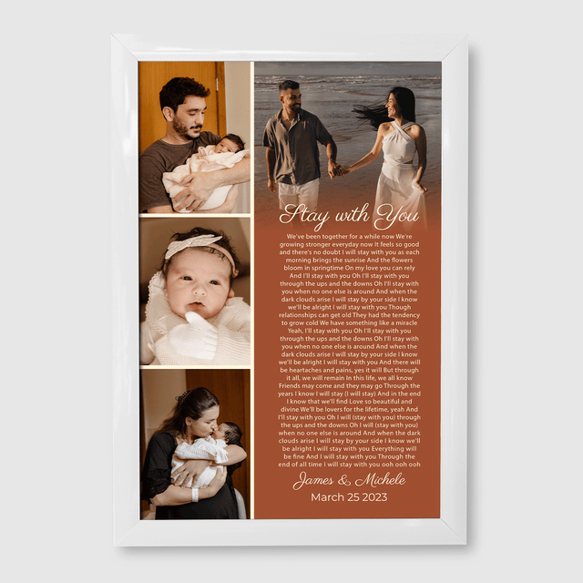 Customized Song Lyrics And Photo Framed Art Print