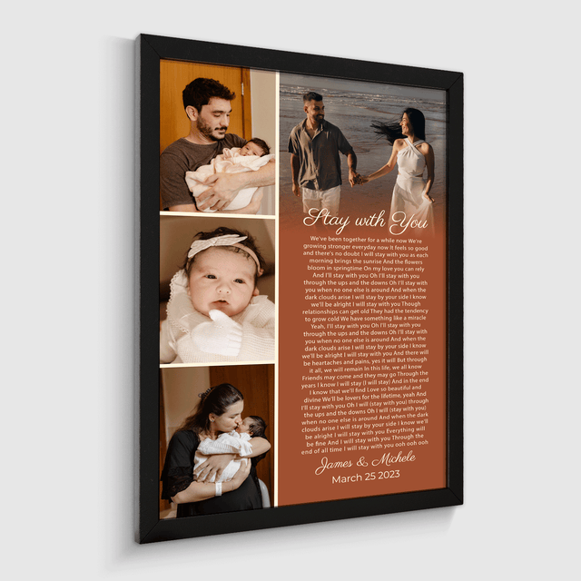 Customized Song Lyrics And Photo Framed Art Print