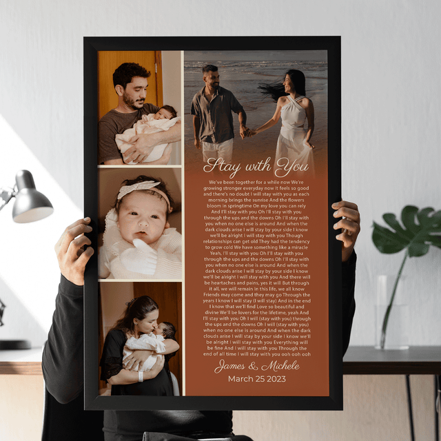 Customized Song Lyrics And Photo Framed Art Print