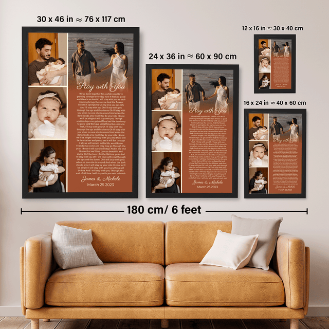 Customized Song Lyrics And Photo Framed Art Print