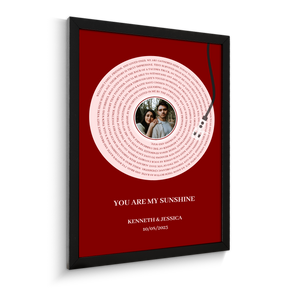 Personalized Song Lyrics & Name, Vinyl Record Framed Art Print