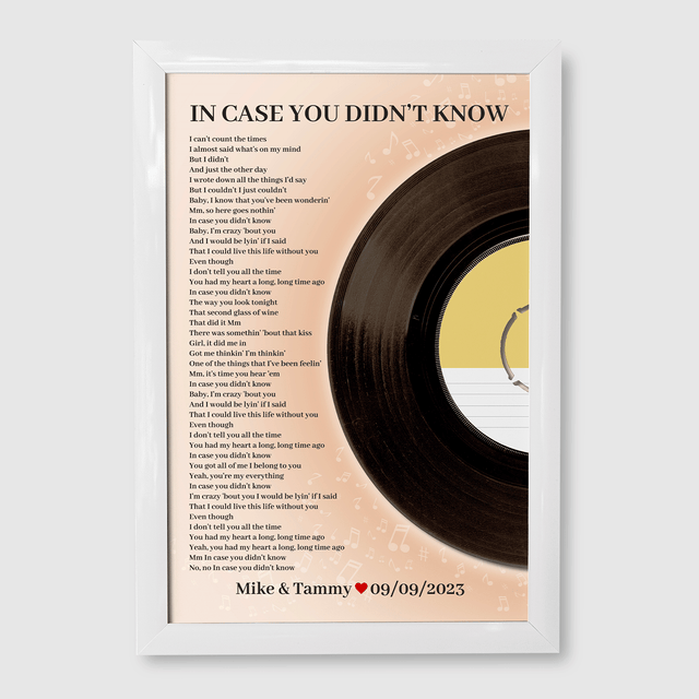 Personalized Favorite Song Lyrics, Sandy Framed Art Print