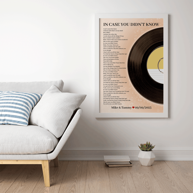 Personalized Favorite Song Lyrics, Sandy Framed Art Print