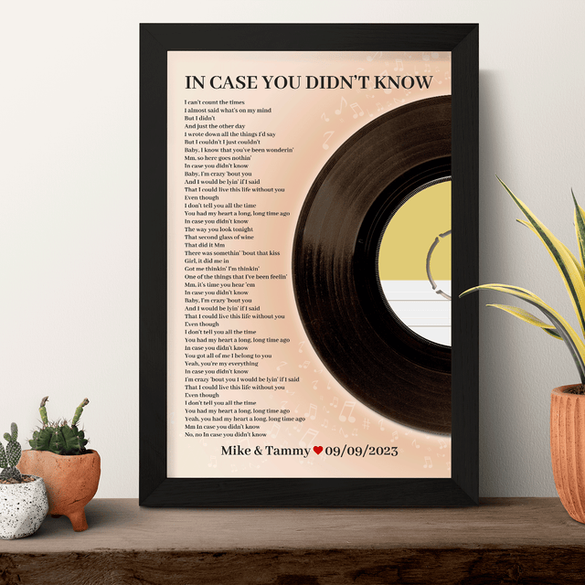 Personalized Favorite Song Lyrics, Sandy Framed Art Print