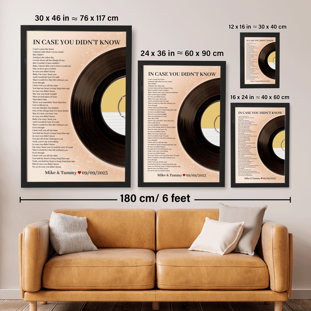 Personalized Favorite Song Lyrics, Sandy Framed Art Print