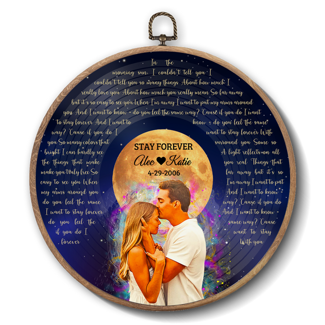 Personalized Song Lyrics Vinyl Record - Framed Round Wall Art - KAMI03