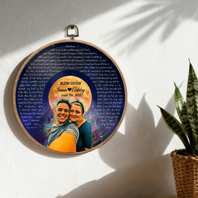 Personalized Song Lyrics Vinyl Record - Framed Round Wall Art - KAMI03