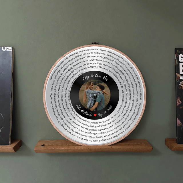 Personalized Song Lyrics Vinyl Record - Framed Round Wall Art - KAMI06