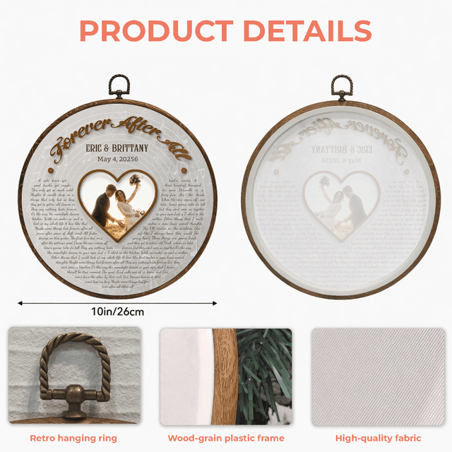 Personalized Song Lyrics Vinyl Record - Framed Round Wall Art - KAMI07