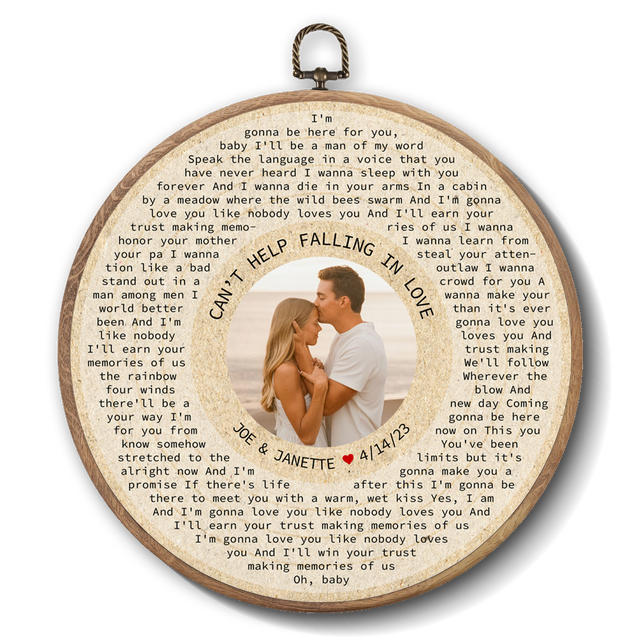 Personalized Song Lyrics Vinyl Record - Framed Round Wall Art - KAMI09