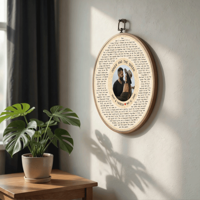 Personalized Song Lyrics Vinyl Record - Framed Round Wall Art - KAMI09