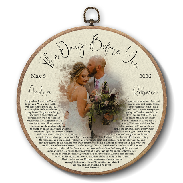Personalized Song Lyrics Vinyl Record - Framed Round Wall Art - KAMI10